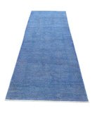 Overdye 2'11'' X 9'2'' Hand-Knotted Wool Rug 2'11'' x 9'2'' (88 X 275) / Blue / Blue