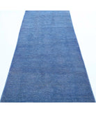 Overdye 2'11'' X 9'2'' Hand-Knotted Wool Rug 2'11'' x 9'2'' (88 X 275) / Blue / Blue