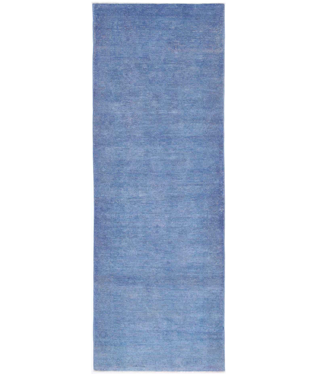 Overdye 2'11'' X 9'2'' Hand-Knotted Wool Rug 2'11'' x 9'2'' (88 X 275) / Blue / Blue