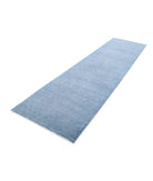 Overdye 3'0'' X 11'3'' Hand-Knotted Wool Rug 3'0'' x 11'3'' (90 X 338) / Blue / Blue