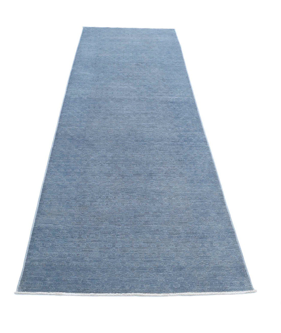 Overdye 3'0'' X 11'3'' Hand-Knotted Wool Rug 3'0'' x 11'3'' (90 X 338) / Blue / Blue