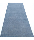 Overdye 3'0'' X 11'3'' Hand-Knotted Wool Rug 3'0'' x 11'3'' (90 X 338) / Blue / Blue