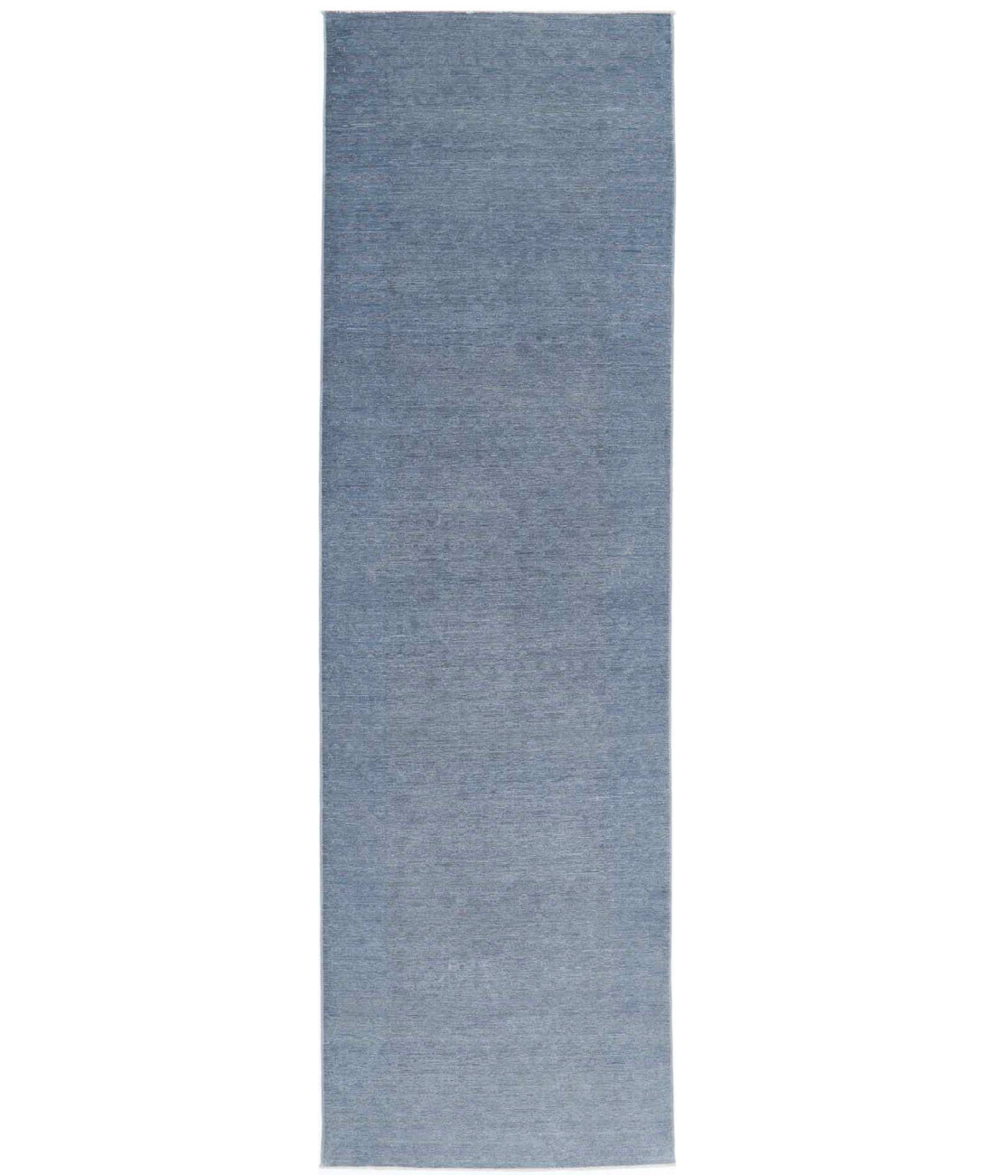 Overdye 3'0'' X 11'3'' Hand-Knotted Wool Rug 3'0'' x 11'3'' (90 X 338) / Blue / Blue