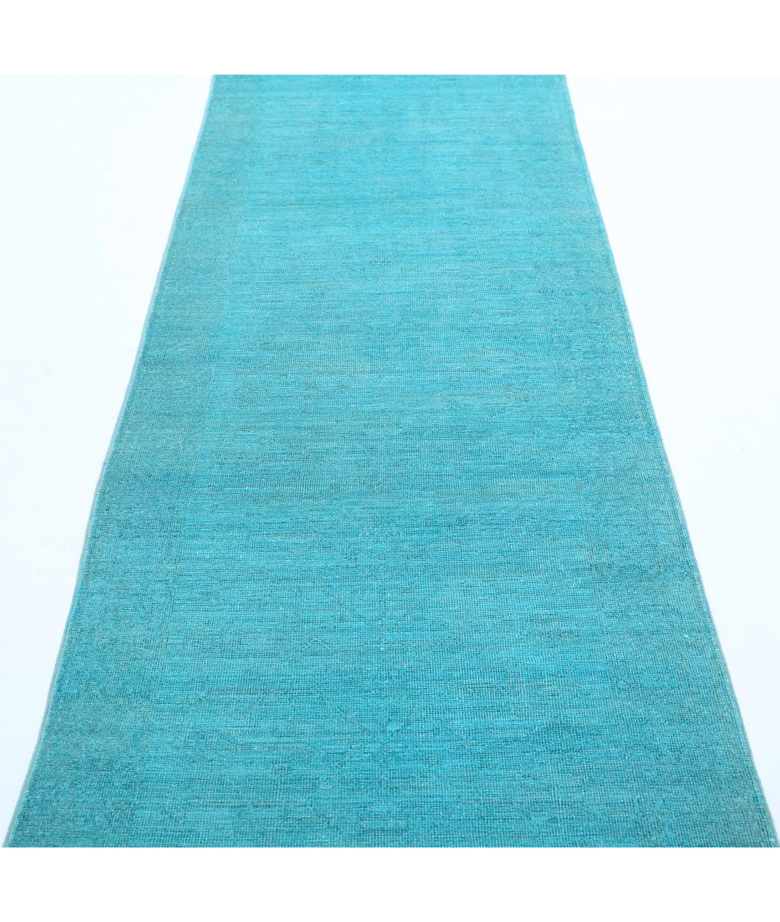 Overdye 2'10'' X 10'2'' Hand-Knotted Wool Rug 2'10'' x 10'2'' (85 X 305) / Teal / Teal