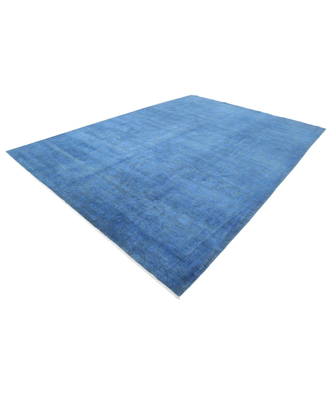 Overdye 9'10'' X 13'9'' Hand-Knotted Wool Rug 9'10'' x 13'9'' (295 X 413) / Blue / Blue