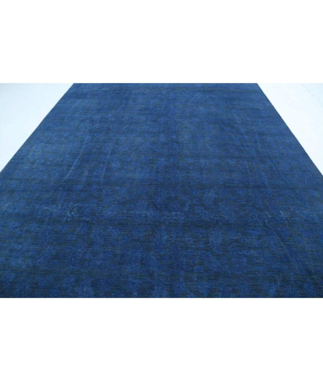 Overdye 9'10'' X 13'9'' Hand-Knotted Wool Rug 9'10'' x 13'9'' (295 X 413) / Blue / Blue