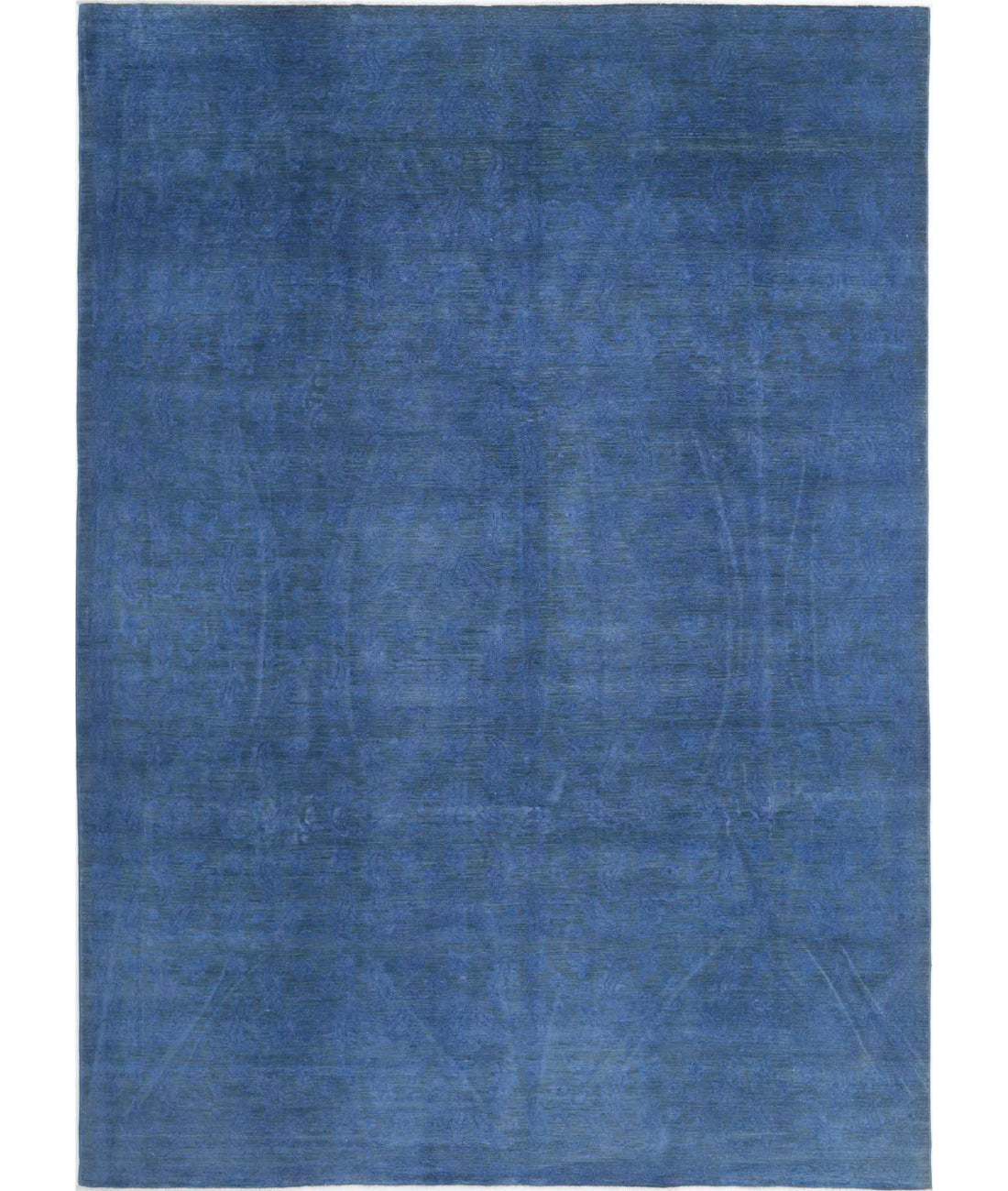 Overdye 9'10'' X 13'9'' Hand-Knotted Wool Rug 9'10'' x 13'9'' (295 X 413) / Blue / Blue