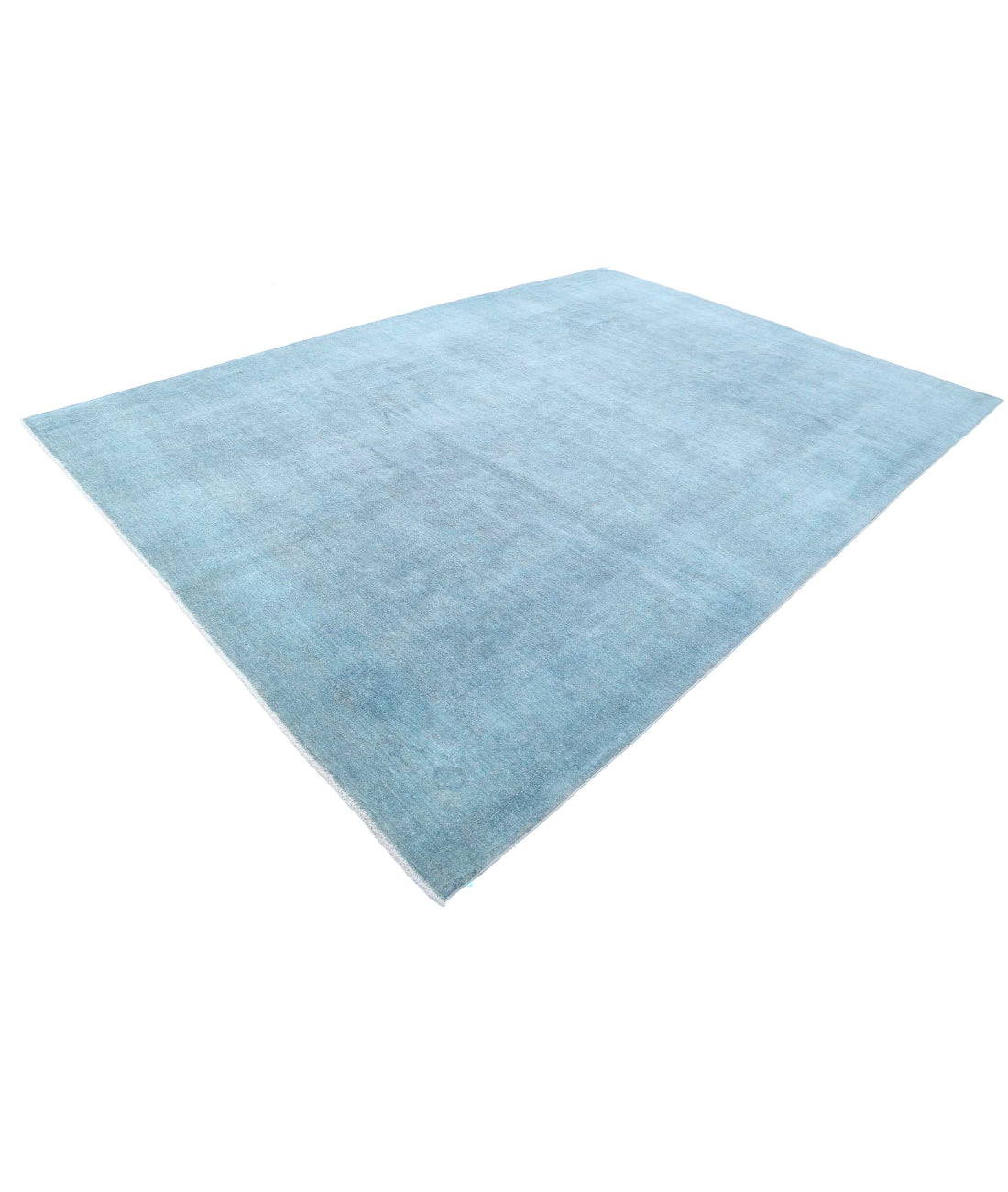 Overdye 8'11'' X 12'6'' Hand-Knotted Wool Rug 8'11'' x 12'6'' (268 X 375) / Blue / Blue