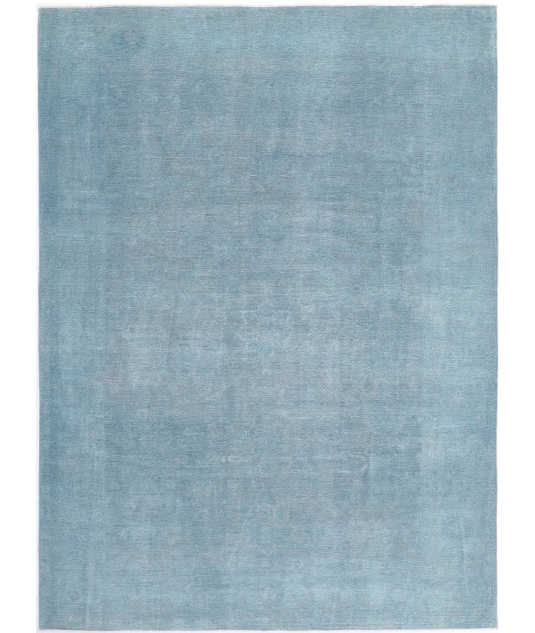 Overdye 8'11'' X 12'6'' Hand-Knotted Wool Rug 8'11'' x 12'6'' (268 X 375) / Blue / Blue