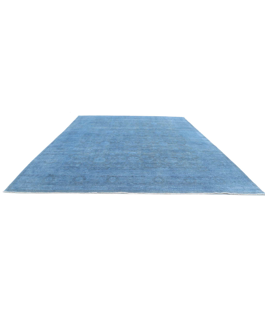 Overdye 11'8'' X 14'7'' Hand-Knotted Wool Rug 11'8'' x 14'7'' (350 X 438) / Blue / Blue