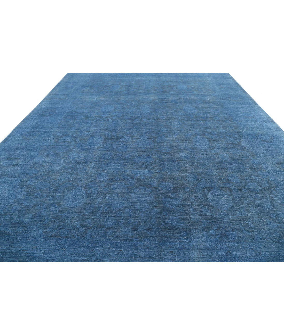 Overdye 11'8'' X 14'7'' Hand-Knotted Wool Rug 11'8'' x 14'7'' (350 X 438) / Blue / Blue