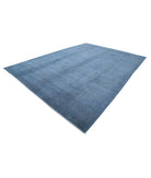 Overdye 10'0'' X 14'0'' Hand-Knotted Wool Rug 10'0'' x 14'0'' (300 X 420) / Blue / Blue