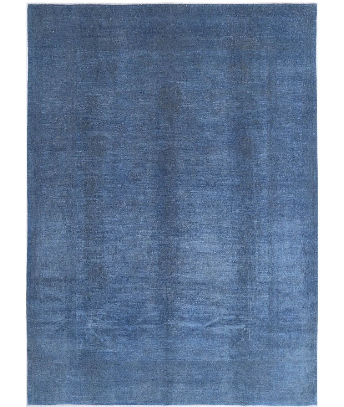 Overdye 10'0'' X 14'0'' Hand-Knotted Wool Rug 10'0'' x 14'0'' (300 X 420) / Blue / Blue