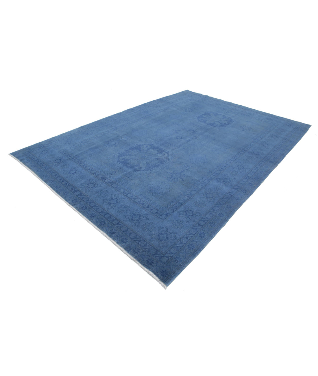 Overdye 7'6'' X 10'10'' Hand-Knotted Wool Rug 7'6'' x 10'10'' (225 X 325) / Blue / Blue