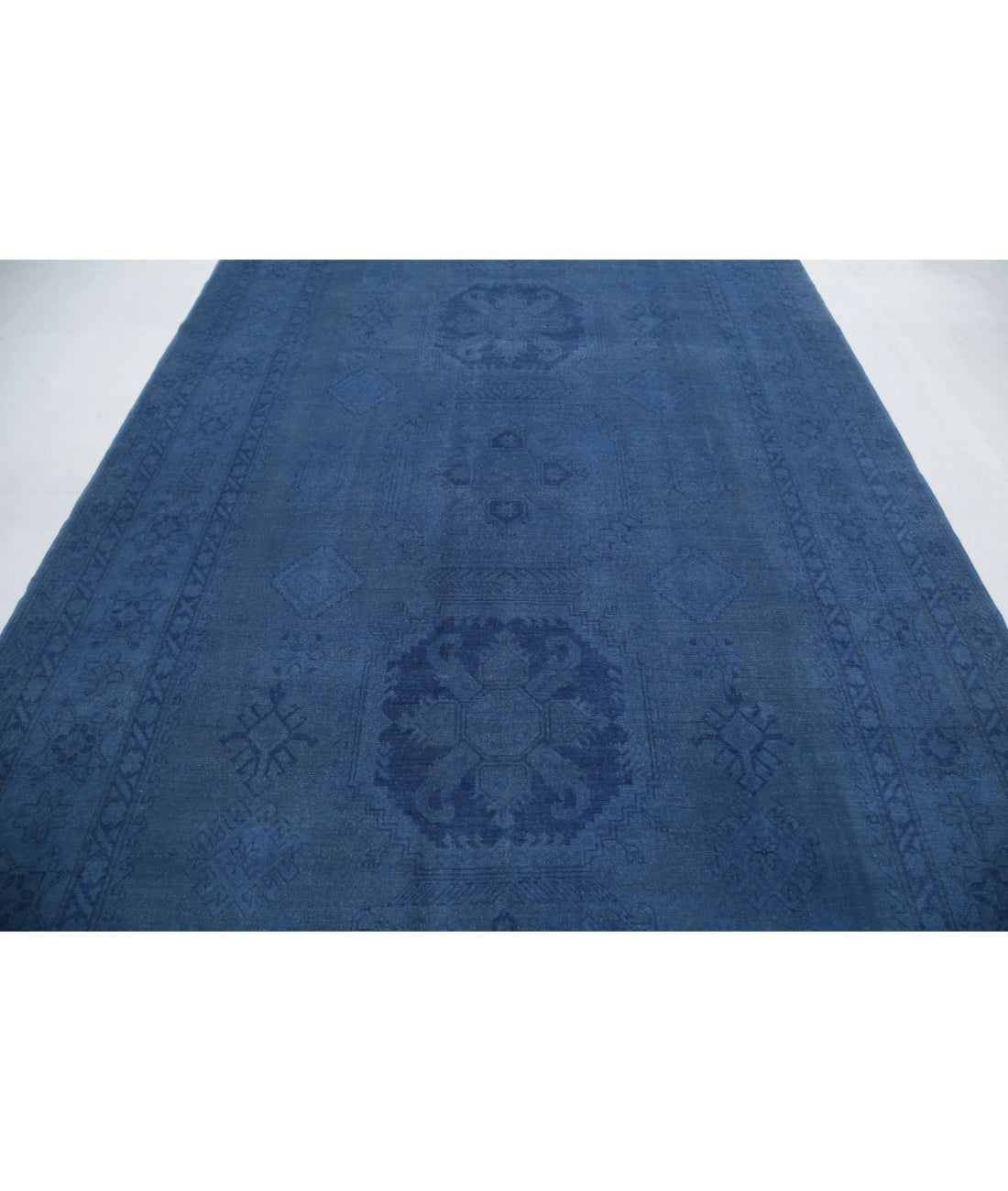 Overdye 7'6'' X 10'10'' Hand-Knotted Wool Rug 7'6'' x 10'10'' (225 X 325) / Blue / Blue