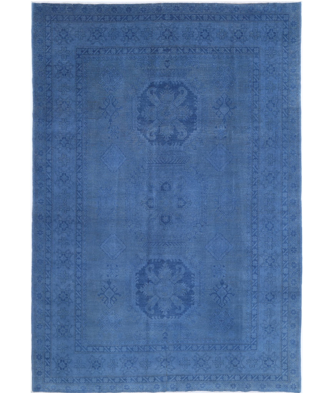 Overdye 7'6'' X 10'10'' Hand-Knotted Wool Rug 7'6'' x 10'10'' (225 X 325) / Blue / Blue