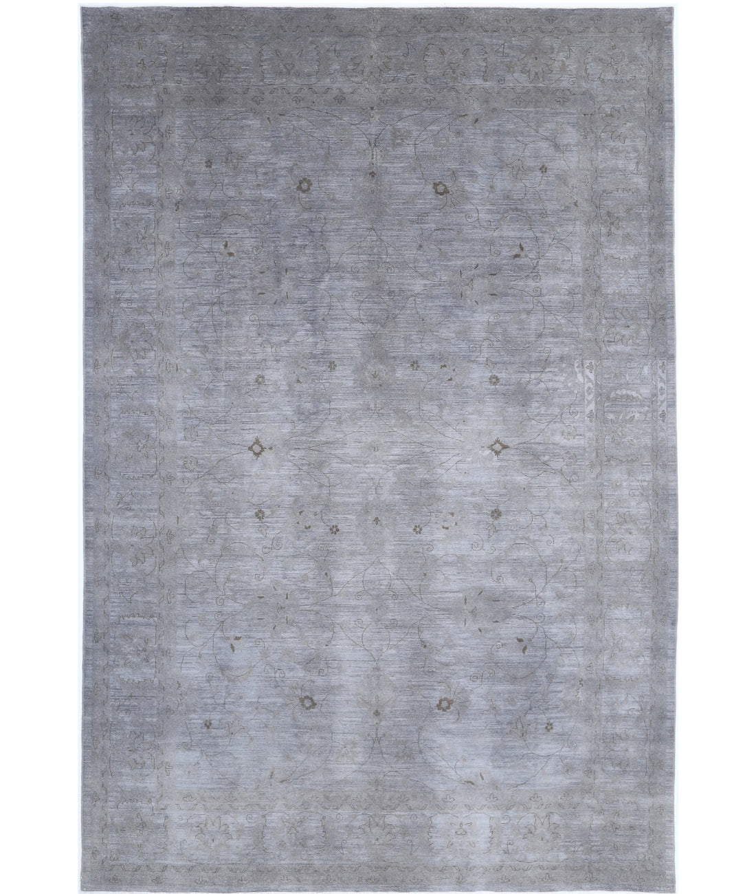 Overdye 11'9'' X 17'9'' Hand-Knotted Wool Rug 11'9'' x 17'9'' (353 X 533) / Grey / Grey