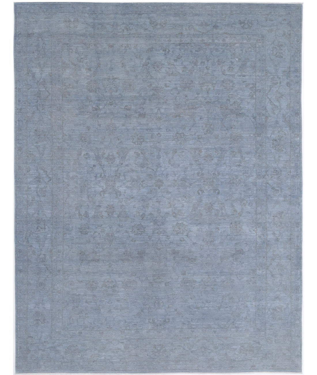 Overdye 9'6'' X 12'6'' Hand-Knotted Wool Rug 9'6'' x 12'6'' (285 X 375) / Grey / Blue