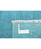 Overdye 2'8'' X 8'4'' Hand-Knotted Wool Rug 2'8'' x 8'4'' (80 X 250) / Teal / Teal