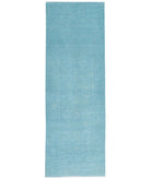 Overdye 2'8'' X 8'4'' Hand-Knotted Wool Rug 2'8'' x 8'4'' (80 X 250) / Teal / Teal