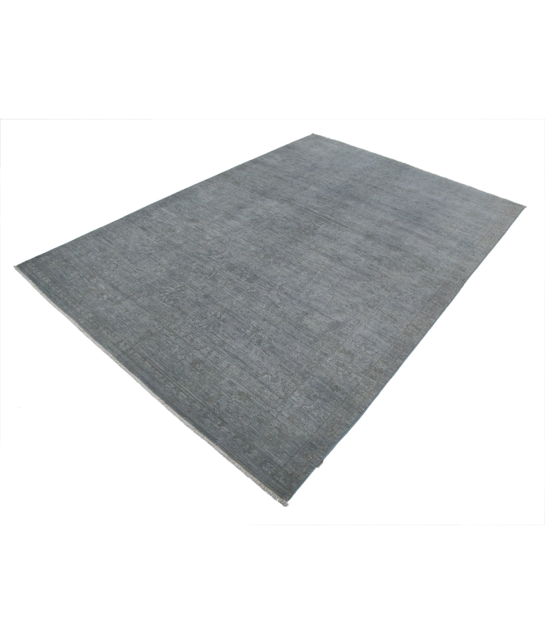 Overdye 6'2'' X 8'10'' Hand-Knotted Wool Rug 6'2'' x 8'10'' (185 X 265) / Grey / Grey