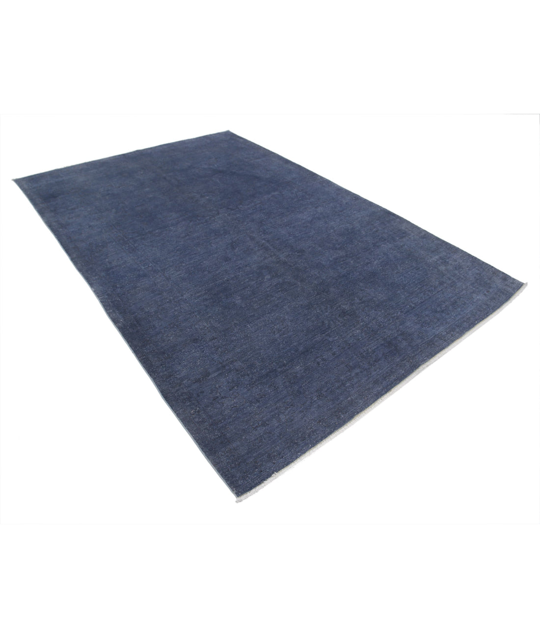 Overdye 6'4'' X 9'1'' Hand-Knotted Wool Rug 6'4'' x 9'1'' (190 X 273) / Blue / Blue