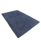 Overdye 6'4'' X 9'1'' Hand-Knotted Wool Rug 6'4'' x 9'1'' (190 X 273) / Blue / Blue