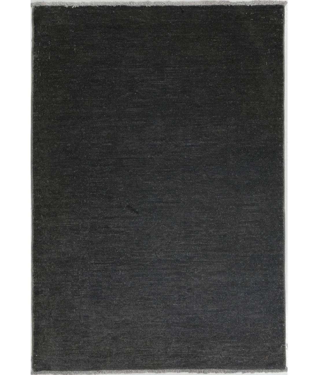 Overdye 2'9'' X 4'1'' Hand-Knotted Wool Rug 2'9'' x 4'1'' (83 X 123) / Charcoal / Charcoal