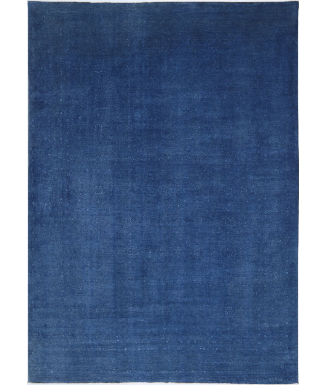 Overdye 14'1'' X 20'6'' Hand-Knotted Wool Rug 14'1'' x 20'6'' (423 X 615) / Blue / Blue