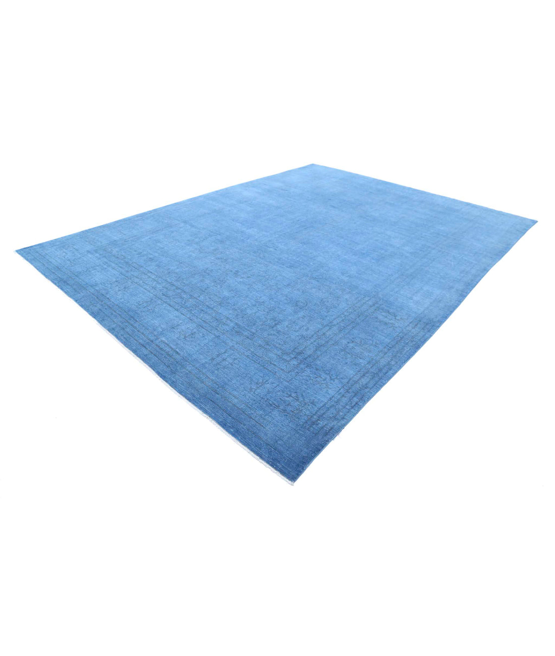 Overdye 9'8'' X 13'7'' Hand-Knotted Wool Rug 9'8'' x 13'7'' (290 X 408) / Blue / Blue