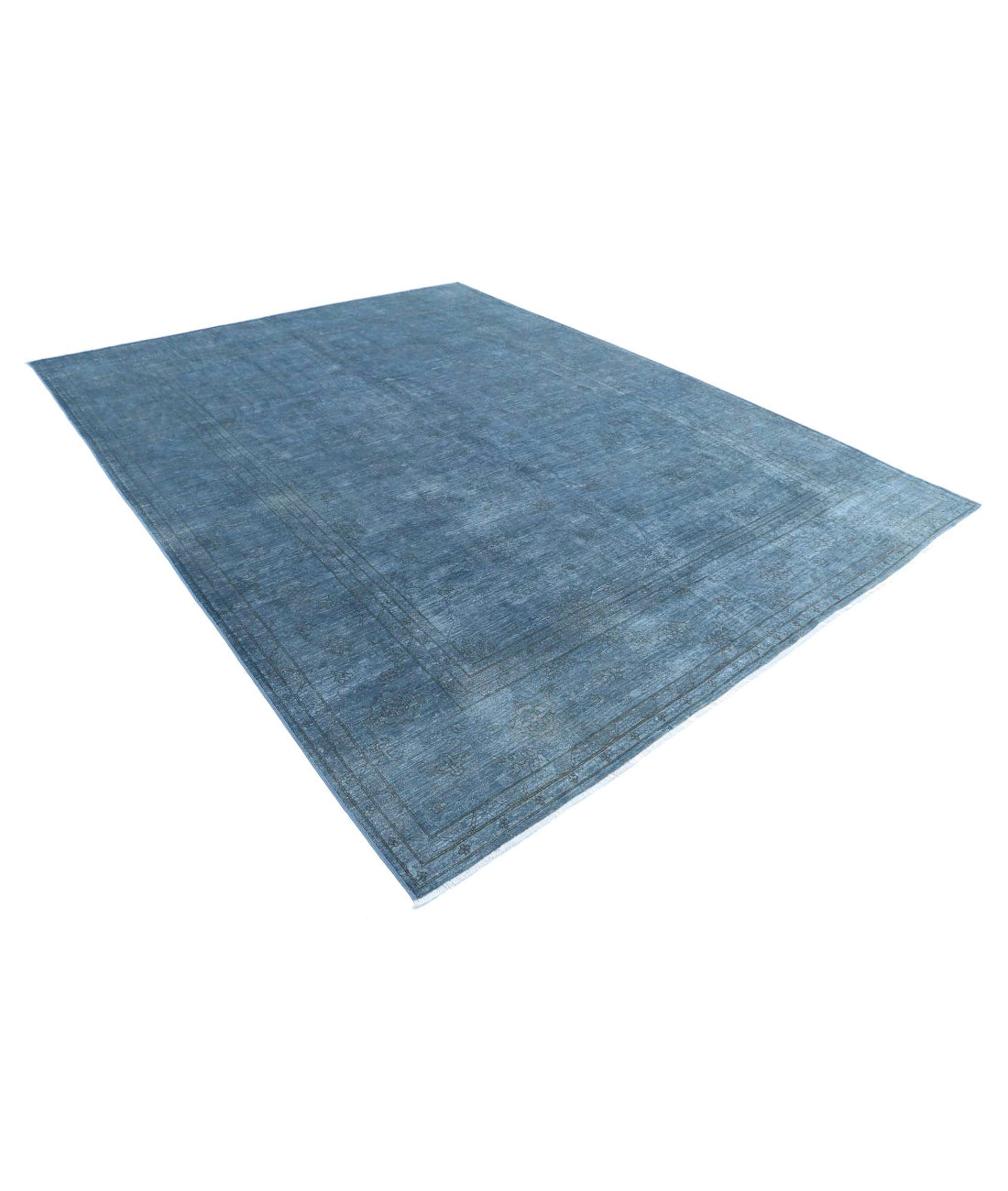 Overdye 8'11'' X 11'6'' Hand-Knotted Wool Rug 8'11'' x 11'6'' (268 X 345) / Blue / Grey