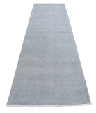 Overdye 3'2'' X 10'7'' Hand-Knotted Wool Rug 3'2'' x 10'7'' (95 X 318) / Grey / N/A