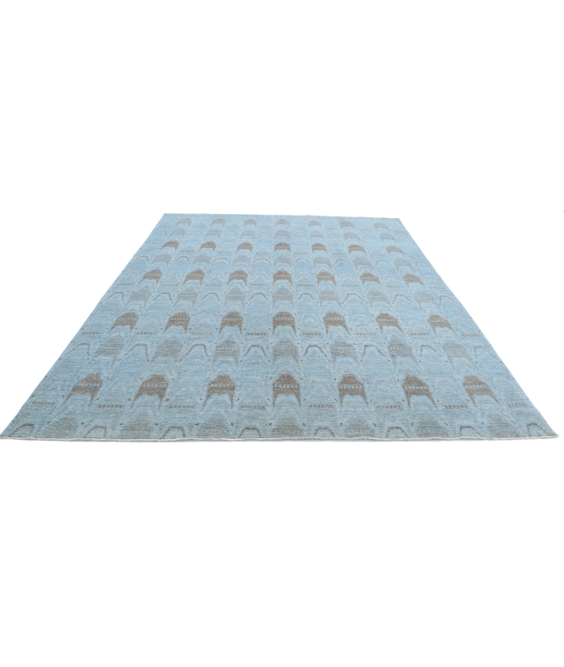 Overdye 8'9'' X 11'1'' Hand-Knotted Wool Rug 8'9'' x 11'1'' (263 X 333) / Blue / Taupe