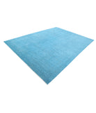 Overdye 8'4'' X 11'9'' Hand-Knotted Wool Rug 8'4'' x 11'9'' (250 X 353) / Teal / Teal