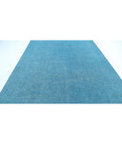 Overdye 8'4'' X 11'9'' Hand-Knotted Wool Rug 8'4'' x 11'9'' (250 X 353) / Teal / Teal