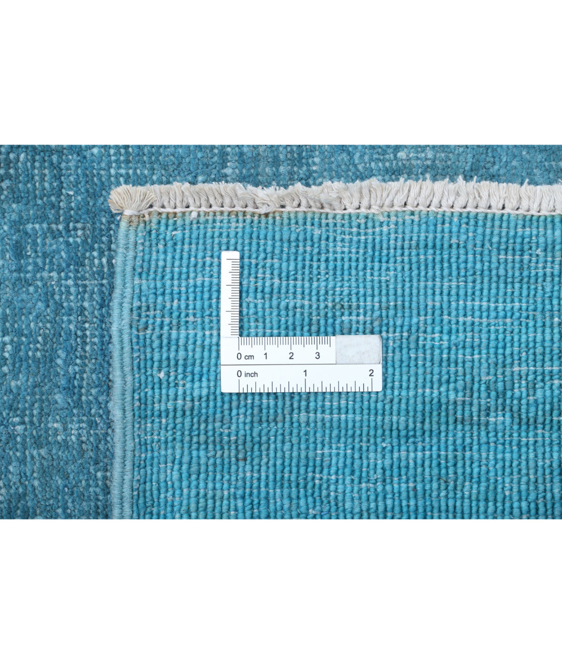 Overdye 8'4'' X 11'9'' Hand-Knotted Wool Rug 8'4'' x 11'9'' (250 X 353) / Teal / Teal