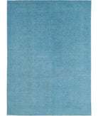 Overdye 8'4'' X 11'9'' Hand-Knotted Wool Rug 8'4'' x 11'9'' (250 X 353) / Teal / Teal