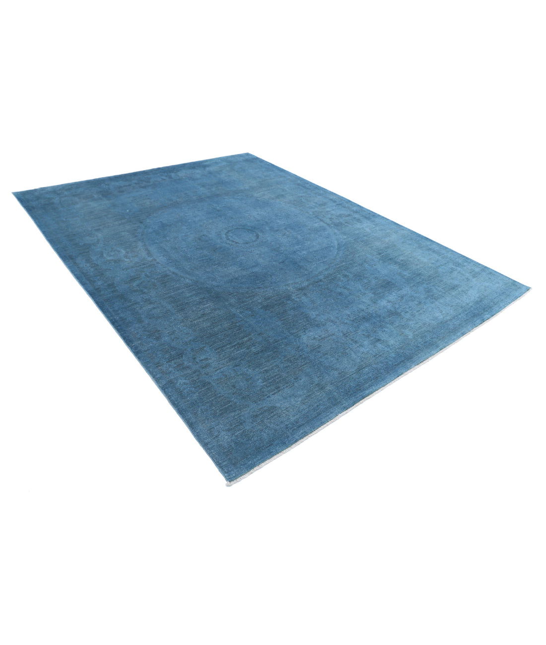 Overdye 7'8'' X 10'1'' Hand-Knotted Wool Rug 7'8'' x 10'1'' (230 X 303) / Blue / Charcoal