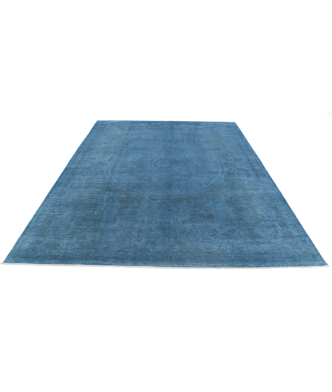 Overdye 7'8'' X 10'1'' Hand-Knotted Wool Rug 7'8'' x 10'1'' (230 X 303) / Blue / Charcoal