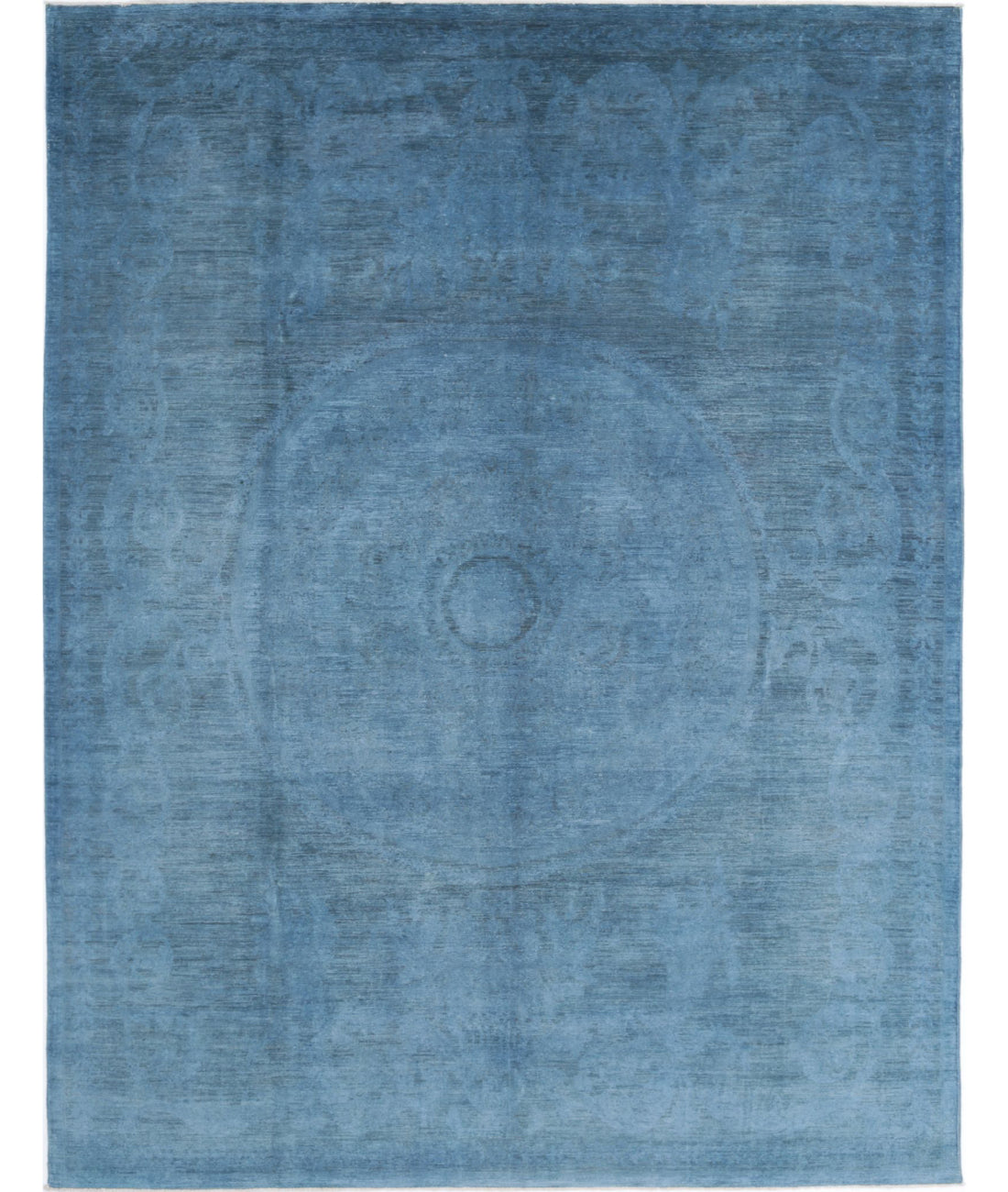Overdye 7'8'' X 10'1'' Hand-Knotted Wool Rug 7'8'' x 10'1'' (230 X 303) / Blue / Charcoal