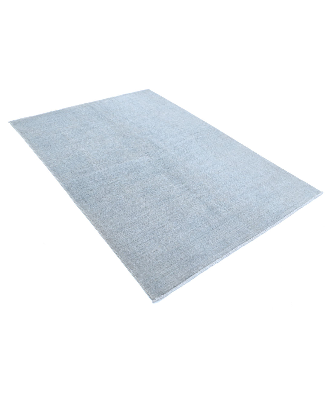 Overdye 4'9'' X 6'8'' Hand-Knotted Wool Rug 4'9'' x 6'8'' (143 X 200) / Silver / Silver