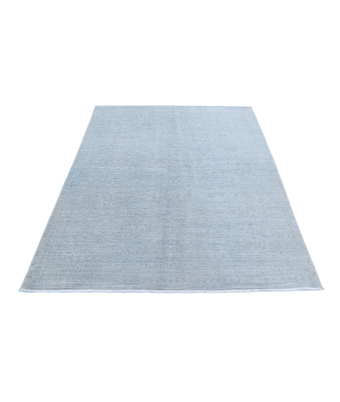 Overdye 4'9'' X 6'8'' Hand-Knotted Wool Rug 4'9'' x 6'8'' (143 X 200) / Silver / Silver