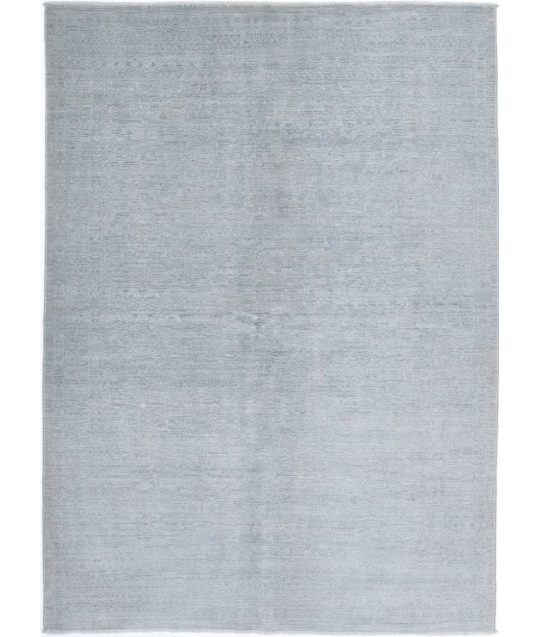 Overdye 4'9'' X 6'8'' Hand-Knotted Wool Rug 4'9'' x 6'8'' (143 X 200) / Silver / Silver