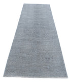 Overdye 3'2'' X 9'4'' Hand-Knotted Wool Rug 3'2'' x 9'4'' (95 X 280) / Grey / N/A