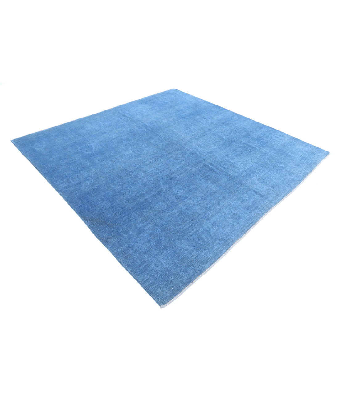 Overdye 7'8'' X 7'4'' Hand-Knotted Wool Rug 7'8'' x 7'4'' (230 X 220) / Blue / Blue