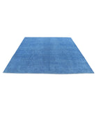 Overdye 7'8'' X 7'4'' Hand-Knotted Wool Rug 7'8'' x 7'4'' (230 X 220) / Blue / Blue