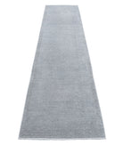 Overdye 2'5'' X 10'0'' Hand-Knotted Wool Rug 2'5'' x 10'0'' (73 X 300) / Grey / Grey