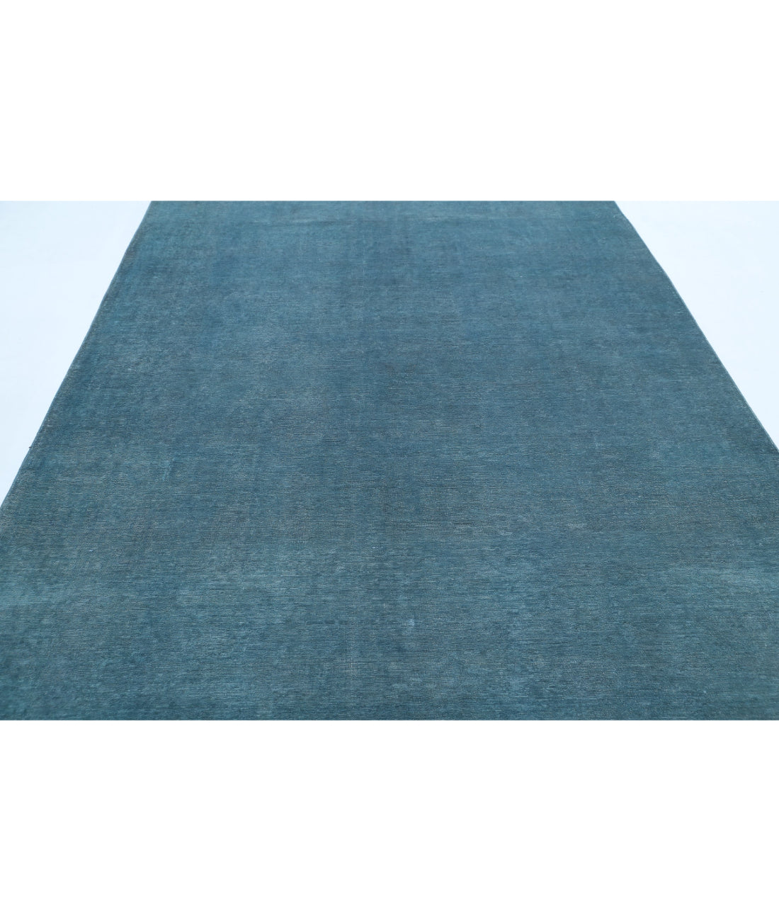 Overdye 6'10'' X 9'10'' Hand-Knotted Wool Rug 6'10'' x 9'10'' (205 X 295) / Teal / Teal