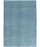 Overdye 6'10'' X 9'10'' Hand-Knotted Wool Rug 6'10'' x 9'10'' (205 X 295) / Teal / Teal