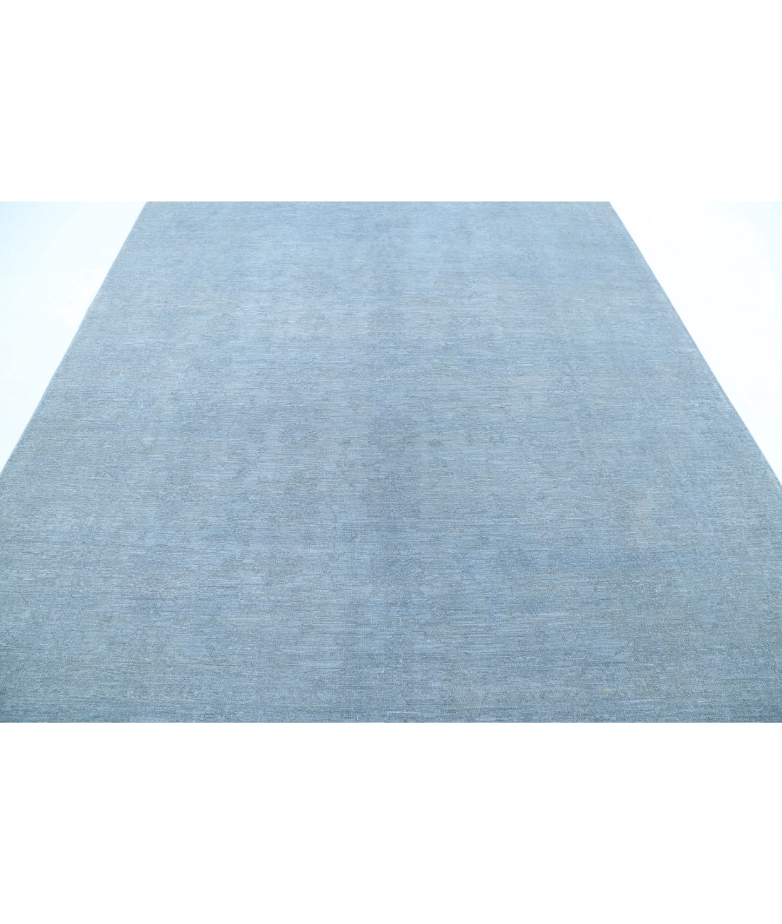 Overdye 7'9'' X 9'2'' Hand-Knotted Wool Rug 7'9'' x 9'2'' (233 X 275) / Teal / Teal